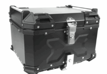 Τετράγωνη Βαλίτσα-Μπαγκαζιέρα  Αλουμινίου 45L Με Επένδυση Καπιτονέ και Μεταλλική Βάση Σε Μαύρο Χρώμα